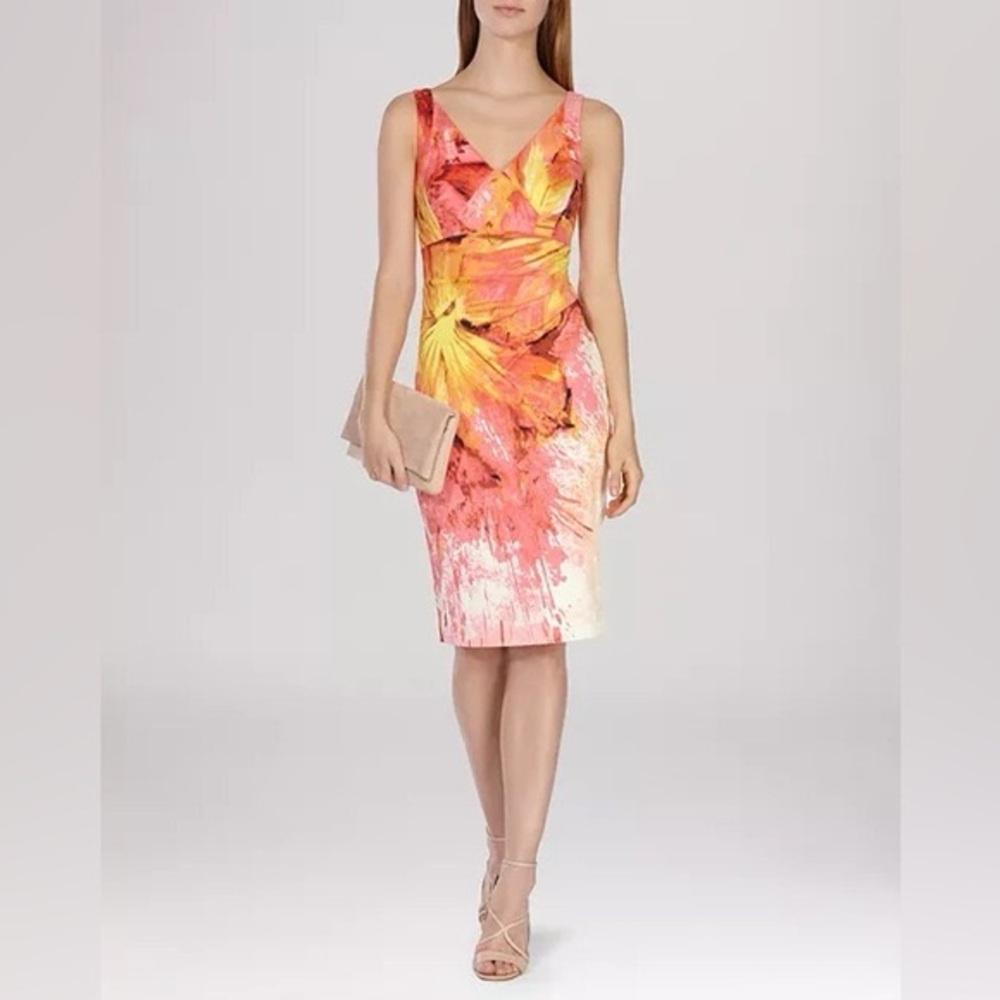 Karen Millen Floral Print Signature Stretch Dress Size US 2